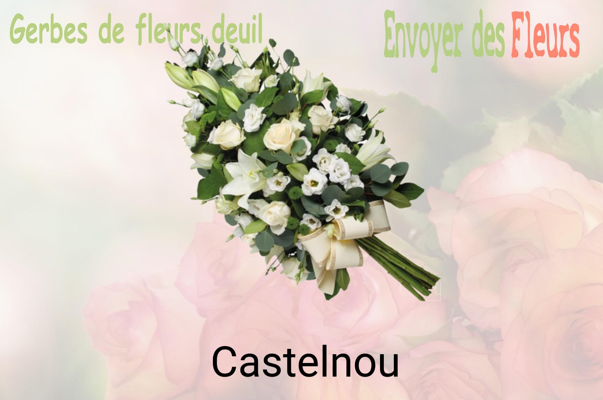 Gerbe de fleurs de deuil livrée à Castelnou